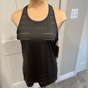 Athleta Stripe Mesh High Neck Chi Tabk